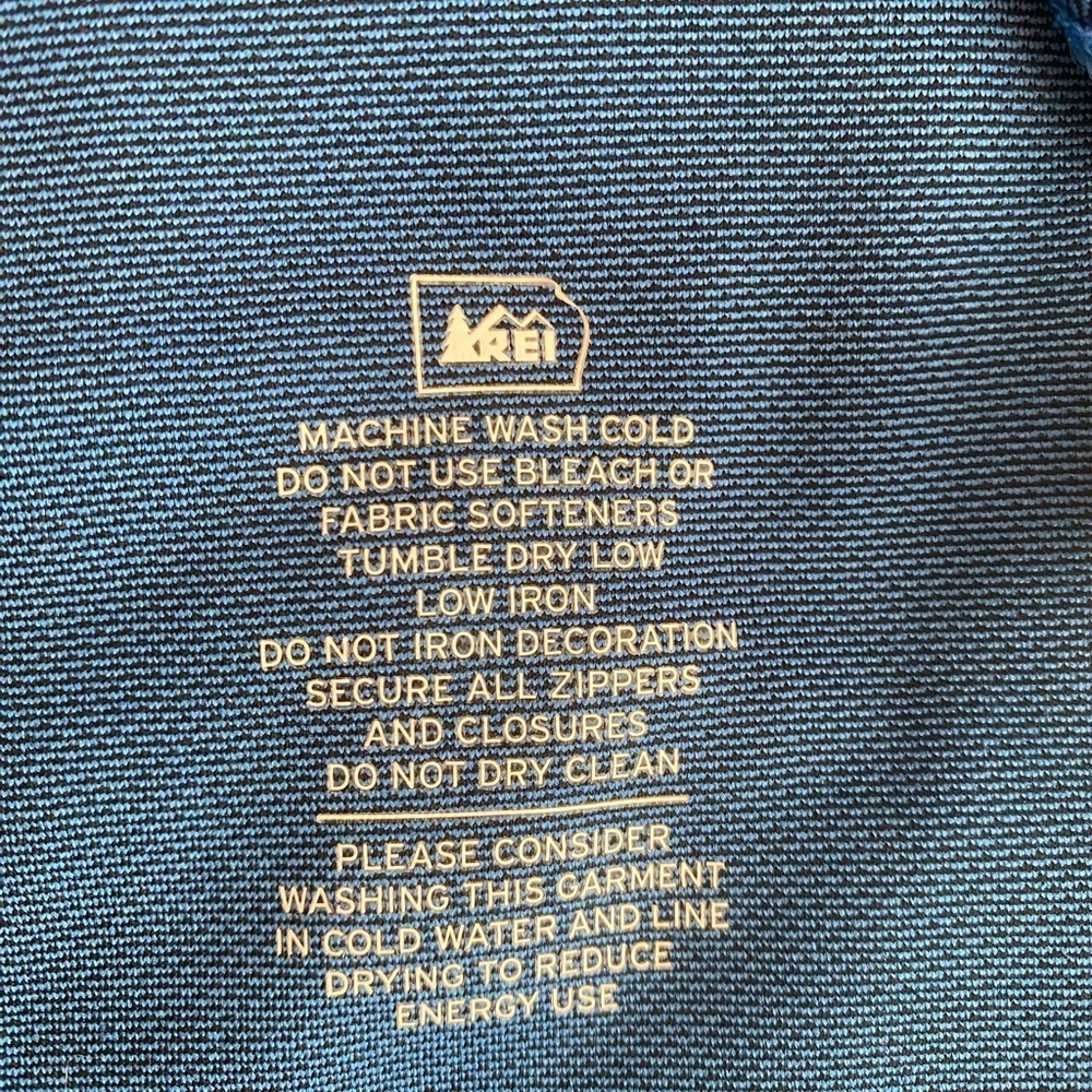 REI Co-op Blue Quarter Zip Pullover L Performance Hiking Trail Gorpcore Men - Picture 6 of 14